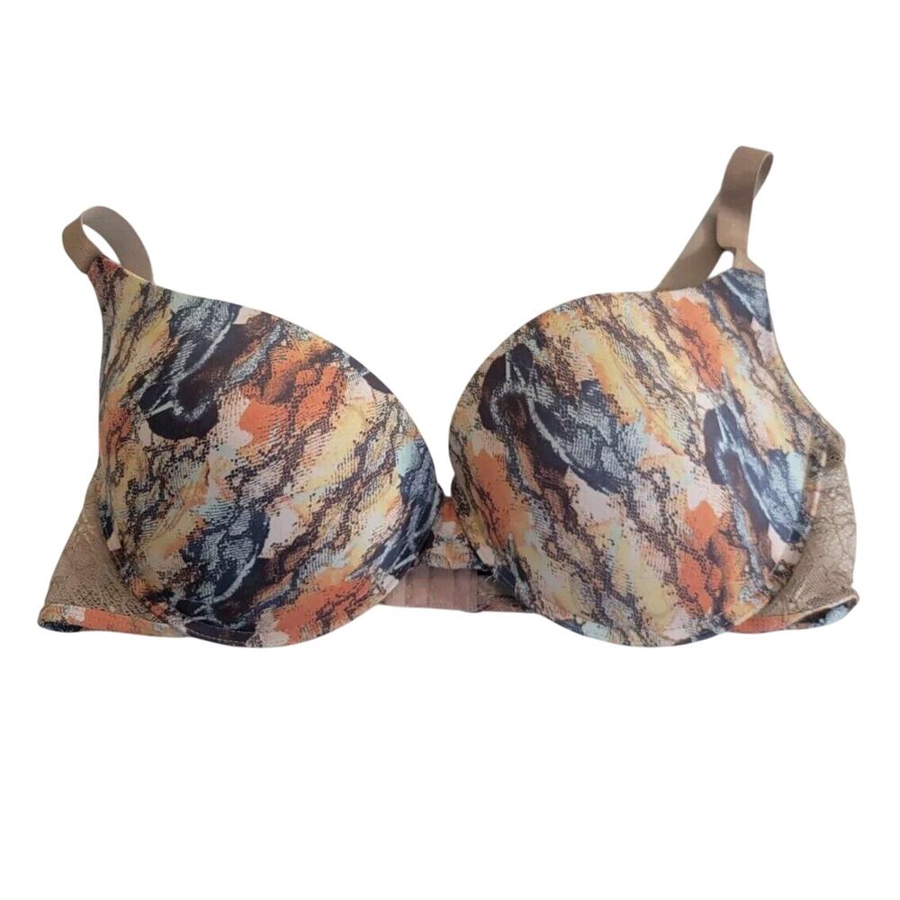 Rachel Underwire Bra‎ Snakeskin Orange Blue Size 42D
